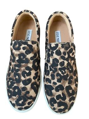 Steve Madden Tan and Black Leopard-Print Slip-Ons